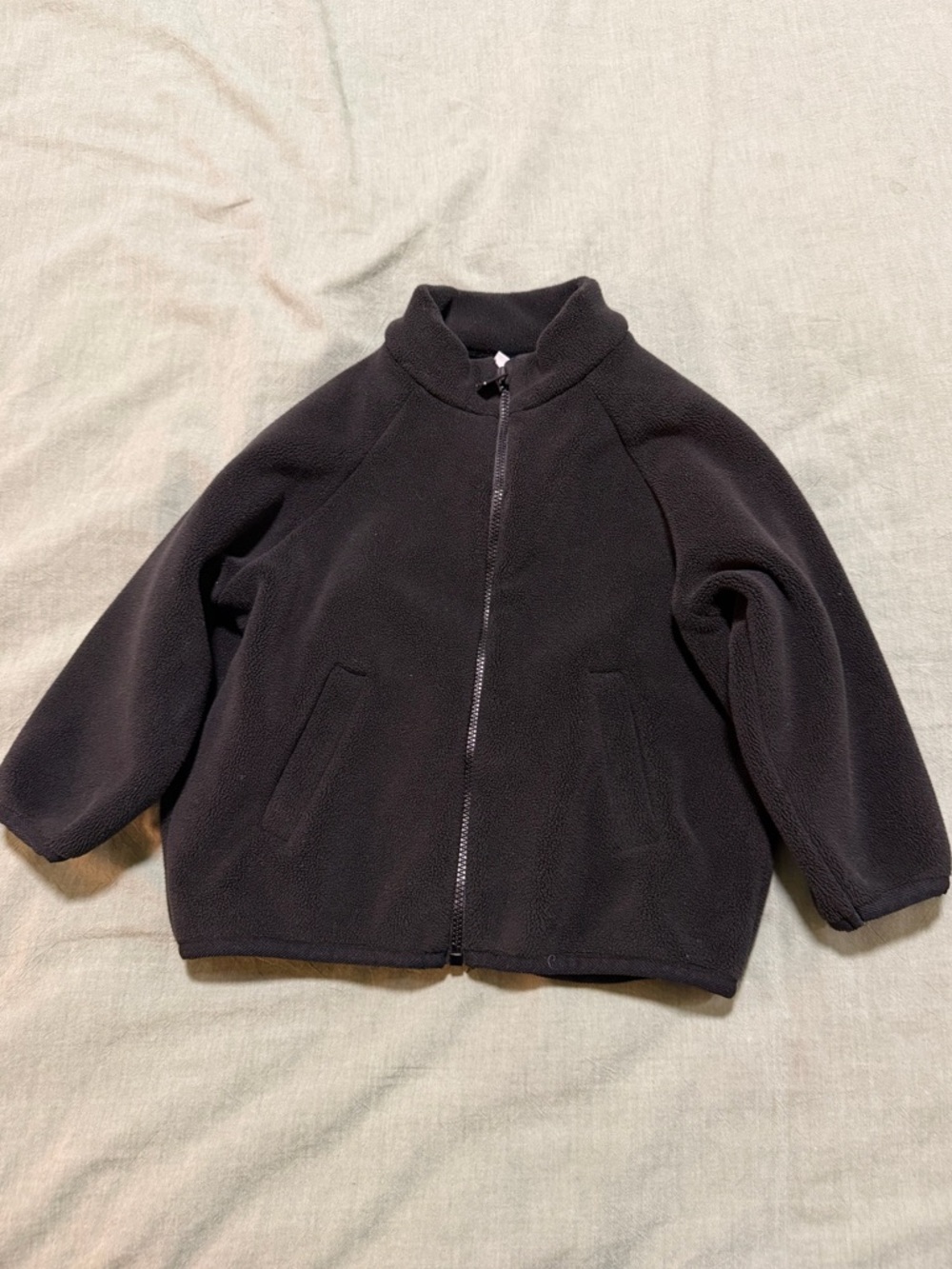Zara Kids Black Fleece Zip-Up Jacket